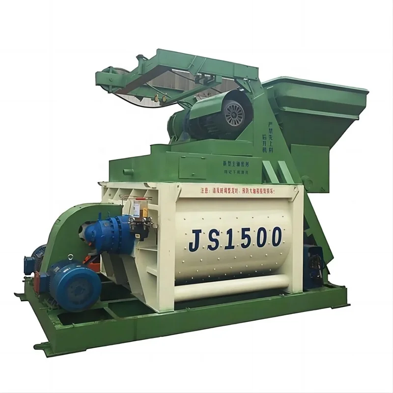 Zhucheng 1.5M3 Compulsive Electrical Dry Mix 1500L Js1500 Two Shaft Forced Concrete Cement Mixer Machine For Sale In Qatar