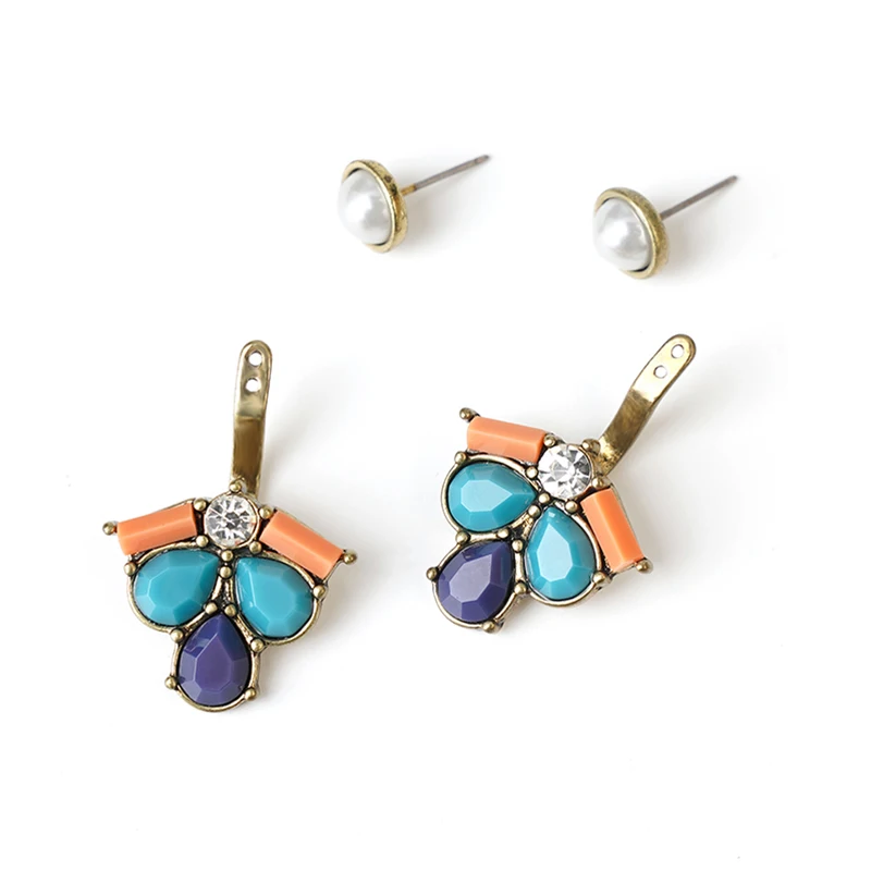 Honey Bee Studs Earrings 2024 Trend Animal Heart Blue Bohemian Jewelry Cubic Zirconia Locket Gold Green for Women Girl Gift