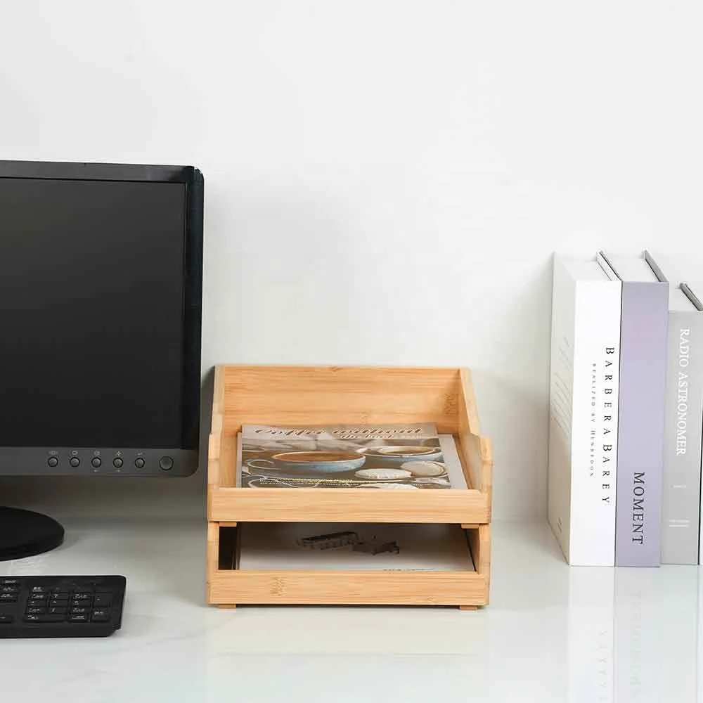 Basics Desktop Organizer Office Document Organizer Stackable File Holder Letter Paper Trays