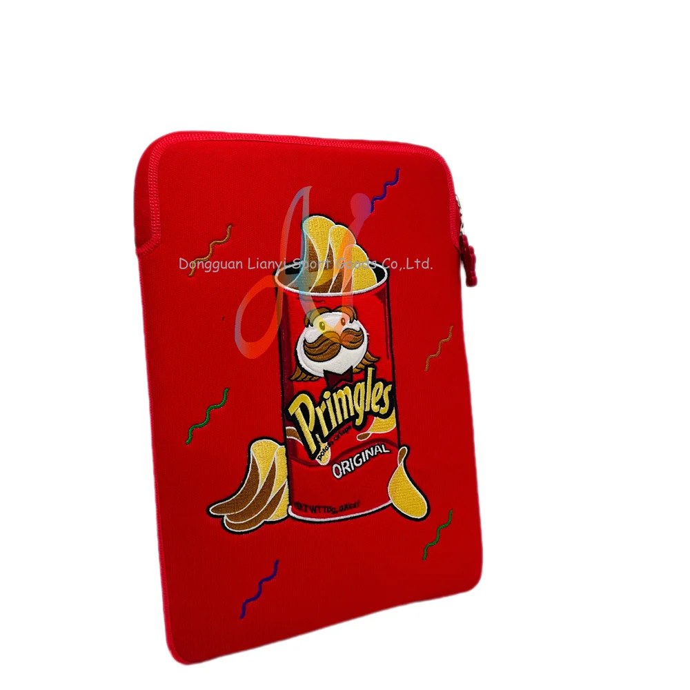 SMETA Factory Custom Embroidery LOGO Crazy Chips Neoprene Laptop cover sleeve Vertical Lenovo Notebook Computer Protective Case