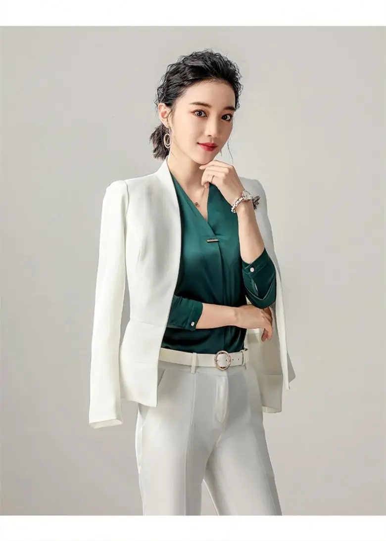 Wholesale white 2-piece professional work clothes  business and casual suits Suit skirt