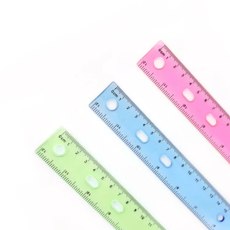 Office Desk Eco Friendly 30cm Double Sides Ruler Measuring Tools Plastic Straight Ruler Set