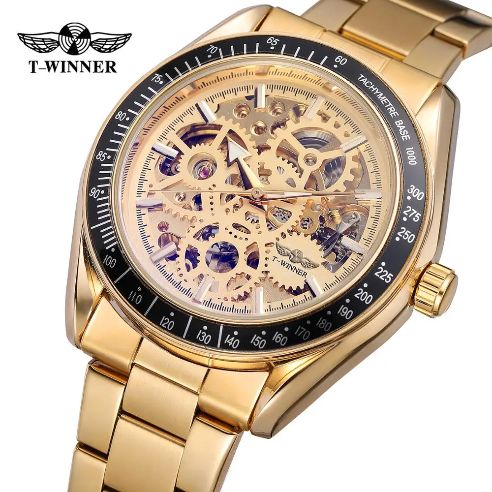 2022 T-WINNER Luxury Water Resistant relojes hombre Automatic Skeleton Watches Men Wholesale Manufacturer
