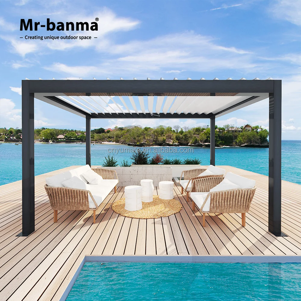 Most popular Rodent Proof custom aluminum pergola electric roof gazebo for garden backyard patio