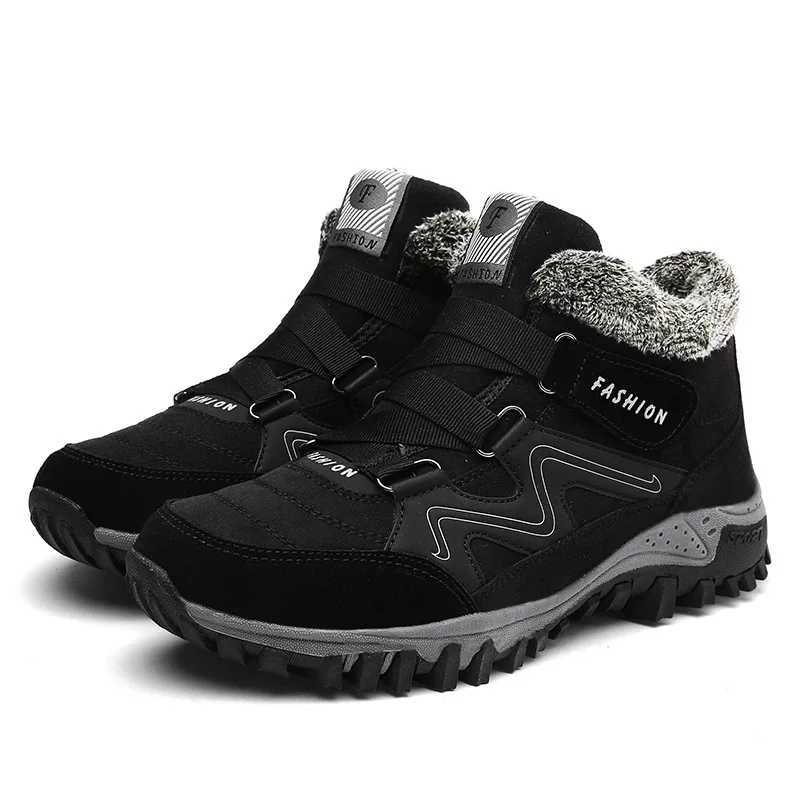 
Wholesale 2021 plush outdoor winter high top leather boots hiking shoes for men 