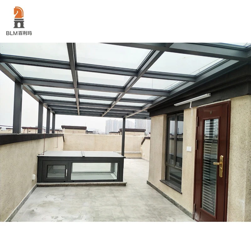 Florida Villas Customized Outdoor Aluminum Winter Garden Room House Glass Sunrooms hurricane impact doors and windows