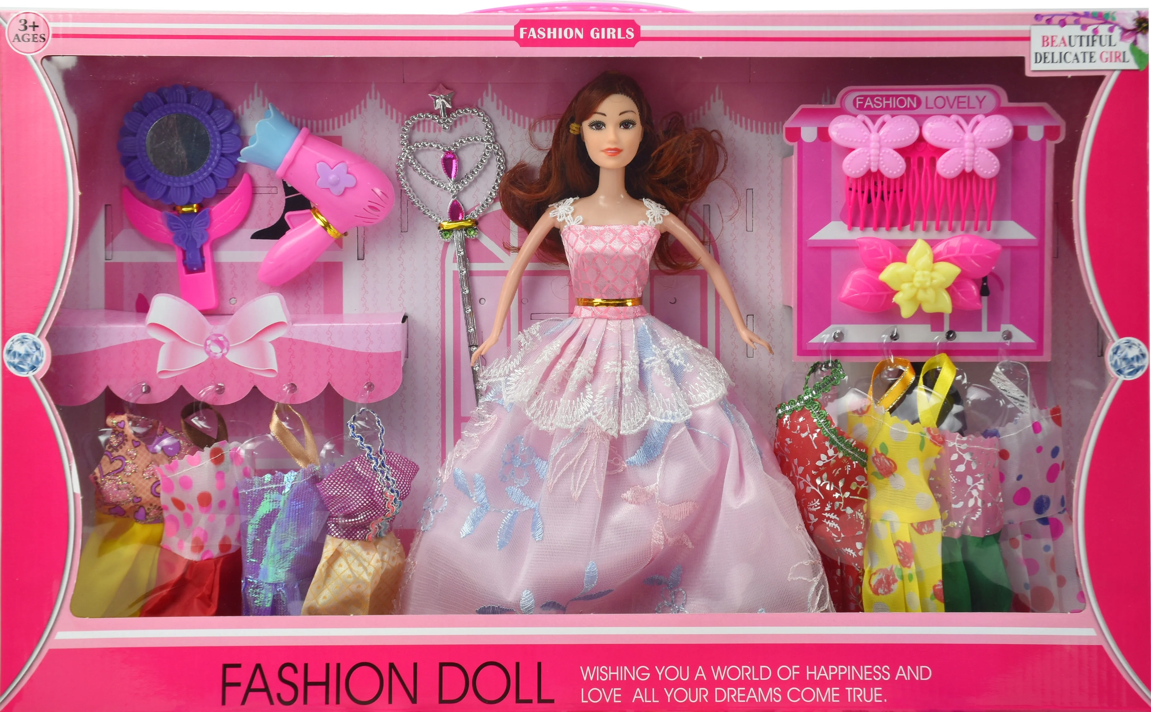 Lovely Princess Girl Doll Toys Changes Dress Up Toys Baby Collection Dolls Set For Sale