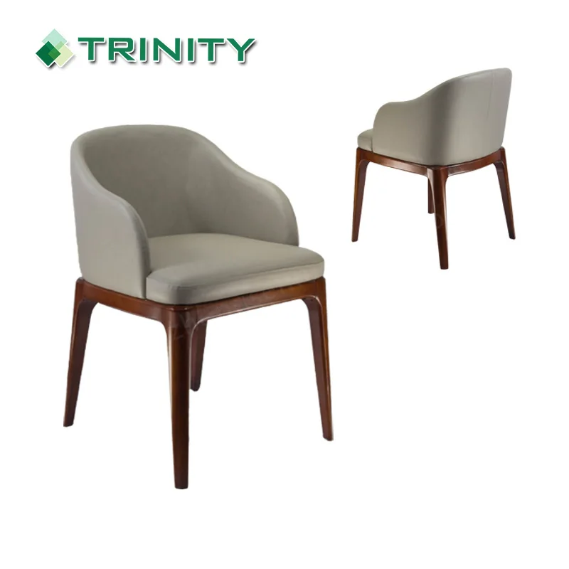 5 Star Modern Nordic Design Upholstered Pu Leather Wood Hotel Dining Room Chairs
