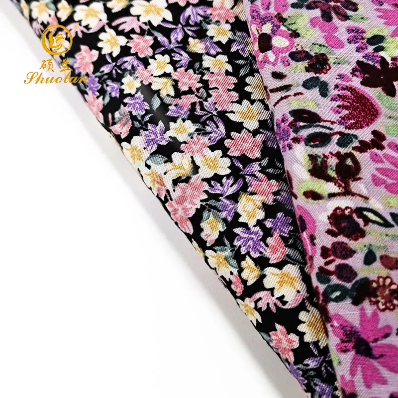 Printed Dress for Clothes Rayon 100% Viscose Poplin Fabric Woven Plain Hebei Professional Service Silk Shirt Tshirt Fabrics