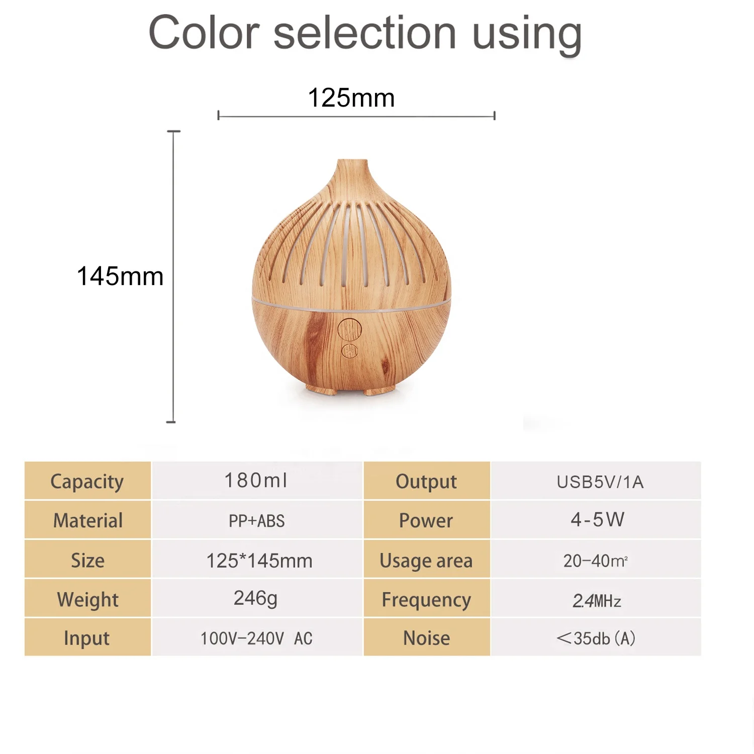 Home Scent Desktop Portable Wood Grain Electric Aroma Diffuser Essential Oil Aromatherapy Diffuser