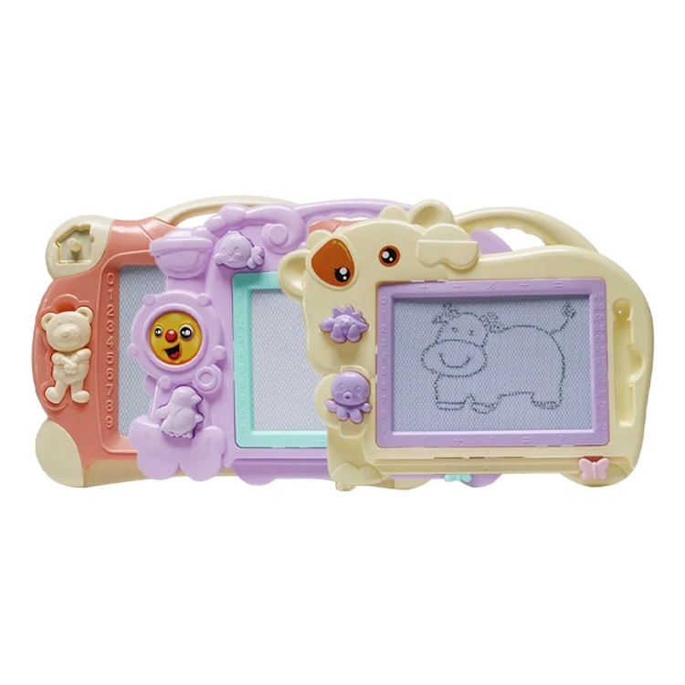 2024 Funny Learning Drawing Toys 2 Stamp Plastic Erasable Portable Magnetic Writing Board For Baby Kids