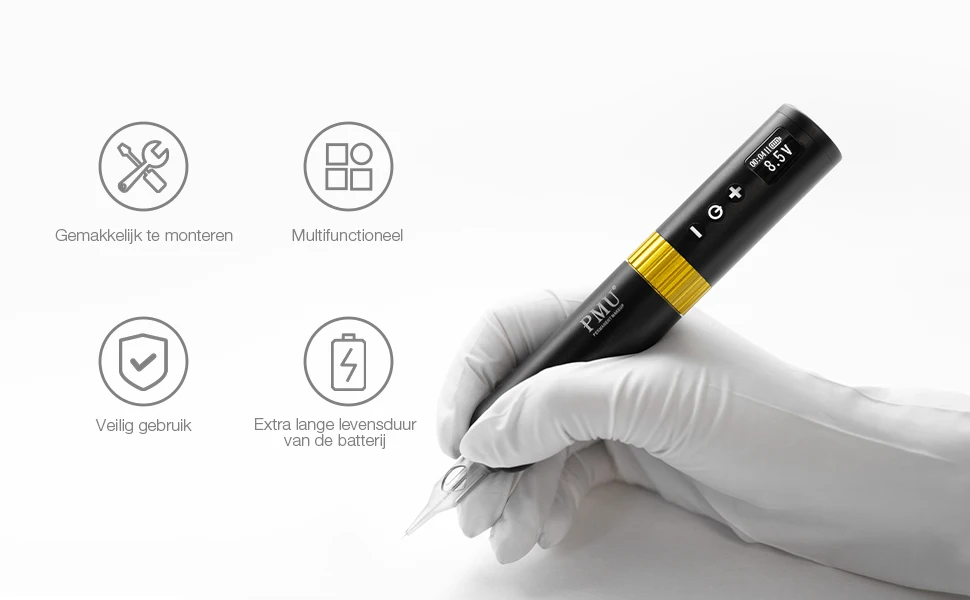 Super Quality Black Gold 701 Model PMU Rotary Tattoo Machine Wireless Permanent Makeup