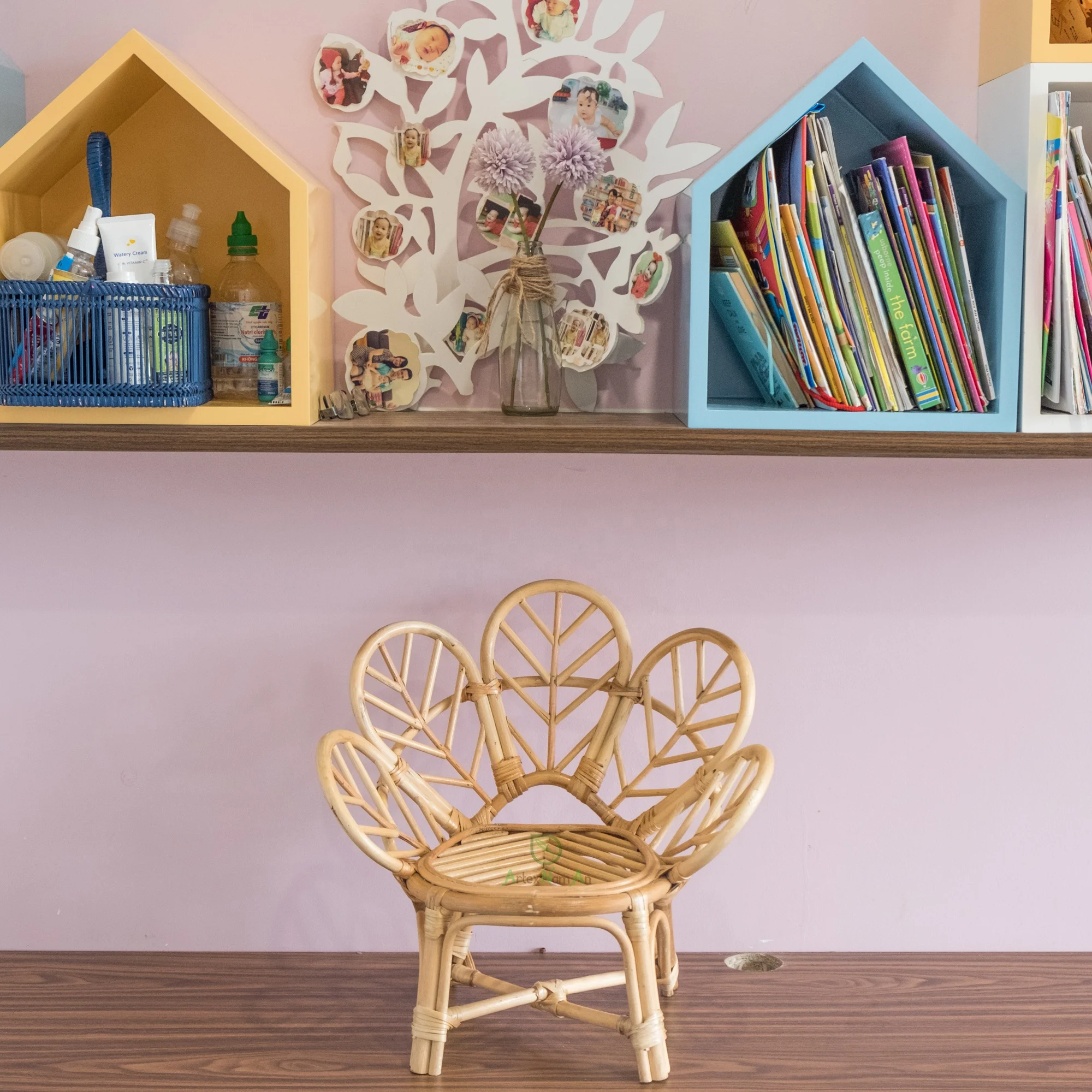 Kid furniture rattan peacock baby chair also small garden beach chair from Vietnam