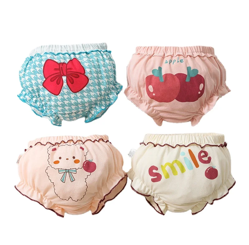 2022 spring and summer girls cute pattern underwear cotton baby underwear bread panties