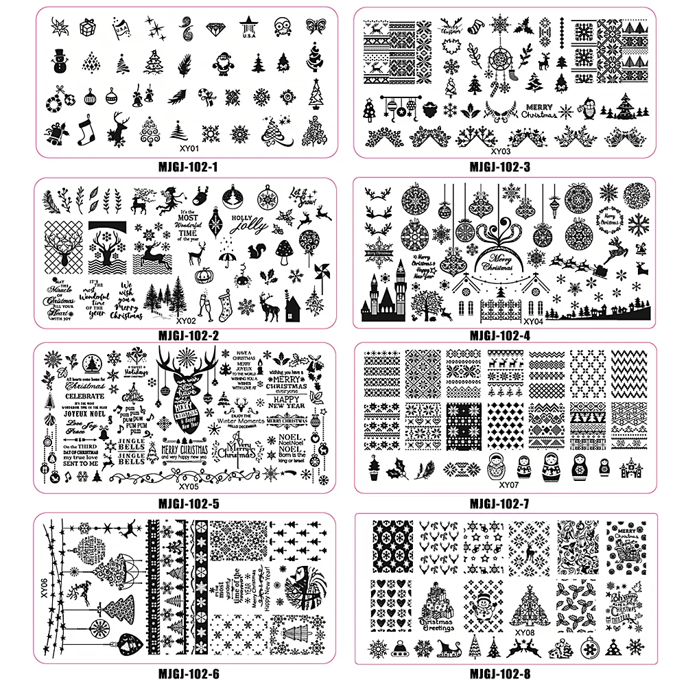 Christmas nail art stamp print template stamping plates christmas nails art stamping tools nail art plate