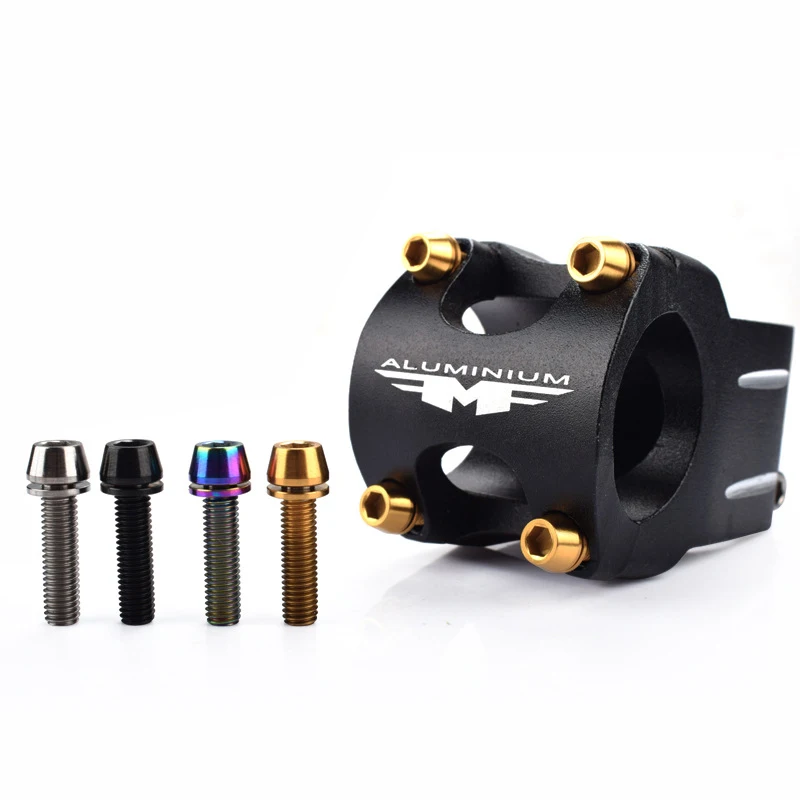 Titanium Bolts M5/M6x20 with Washer TC4 MTB Bicycle Stem Bolts Titanium Bike Handlebar Stem Screws Road Bicycle Fixed Screws