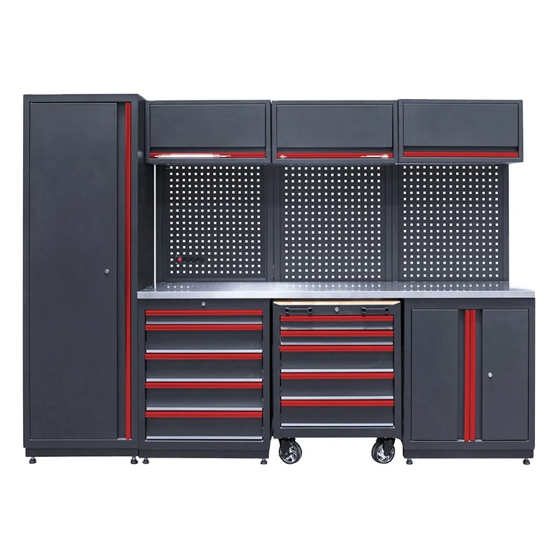 Hot Sell Professional Workshop Roller Chest Tools Box Set Mechanic Workshop Garage Metal Work Bench