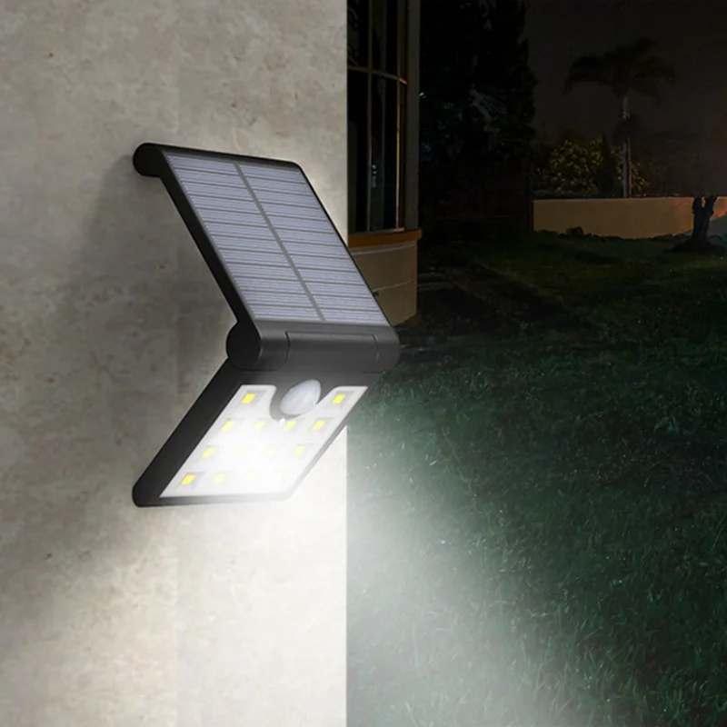 
Foldable Outdoor Bright Lamp Mounted Sensor Security Solar Folding Led Powered Wall Light For Driveway Patio Yard Garden 