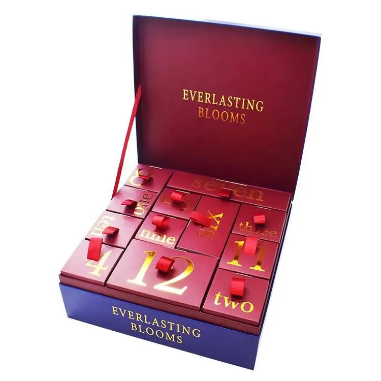Wholesale Custom Christmas Fidget Advent Calendar Box Ramadan Decorations Rose Candle Jewelry Mystery Gift Box