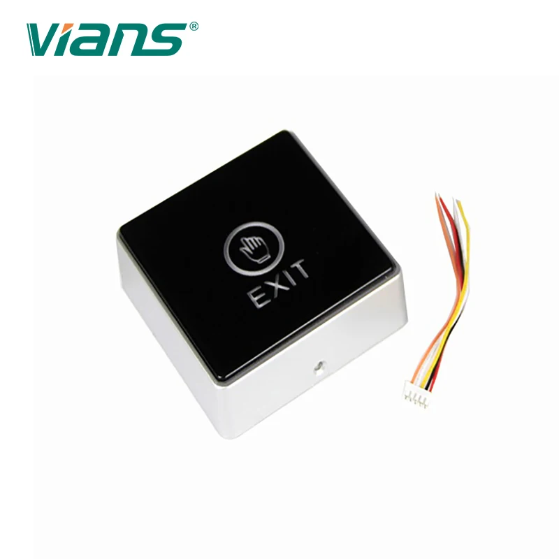 Black touch button 12V NC NO Door Exit Release Button Switch for Access Control With LED Square Type VI-913