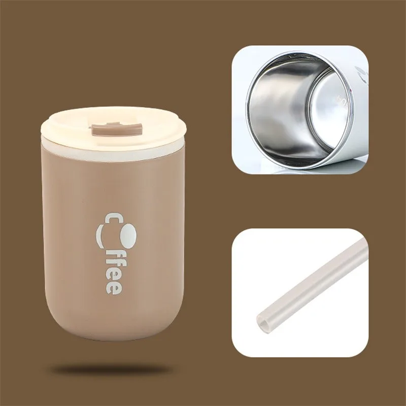 Hot sale custom 500ml insulated coffee mug double stainless steel travel beverage tumbler coffee wine cup mug with straw
