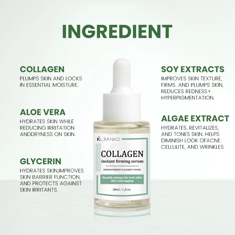Custom Private Label Collagen Boost Renewal Serum Collagen Boost Erase Fine Lines Deep Wrinkles Dark Spots Essence OEM