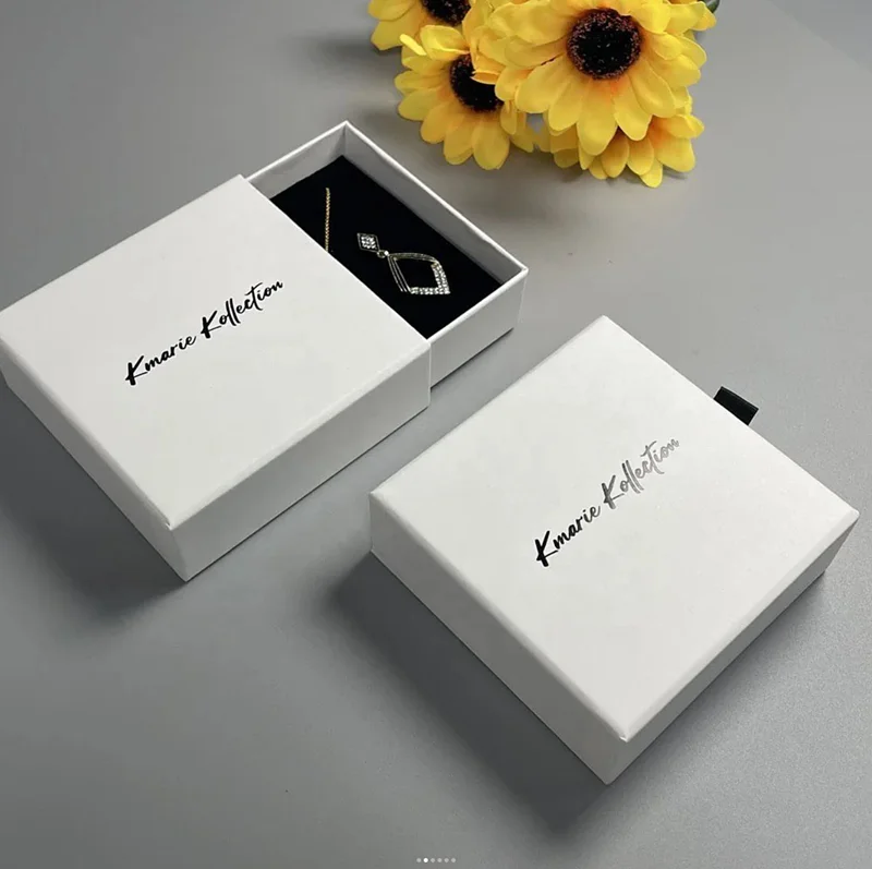 Custom  Sliding Drawers Luxury Jewelry Packaging  Paper Gift Box with Handle for Earring Drawer Jewelry Boxes