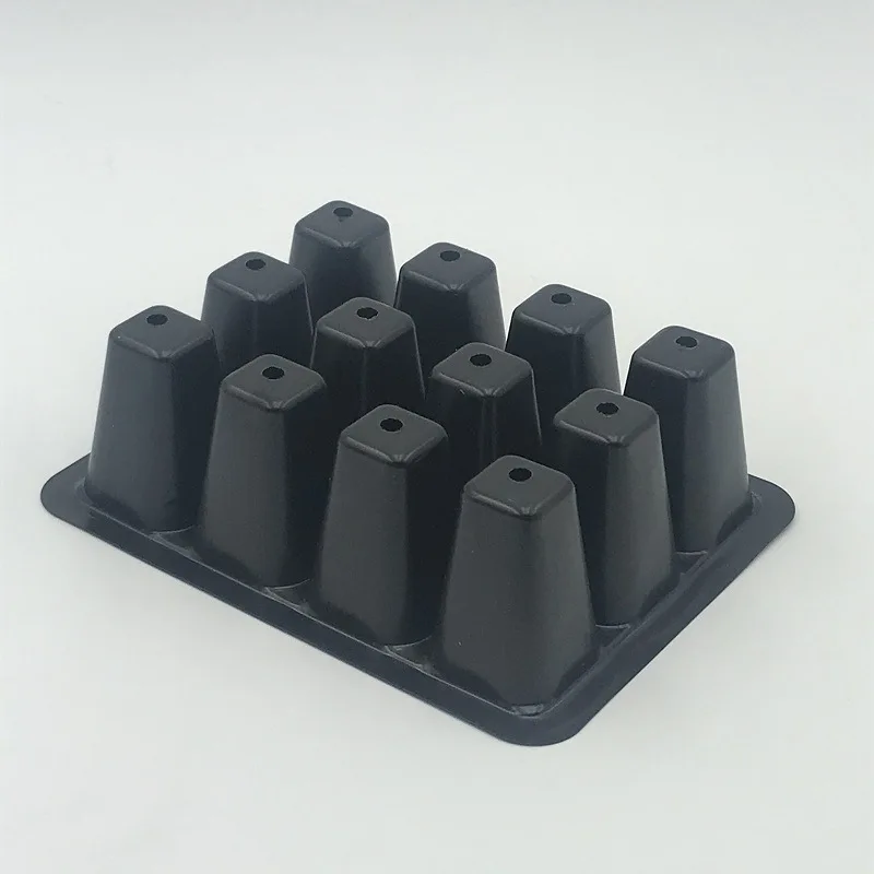 Garden Plant nursery carry tray Grow Box With pots Lid seeding germination tray shelf no drain black seed trays