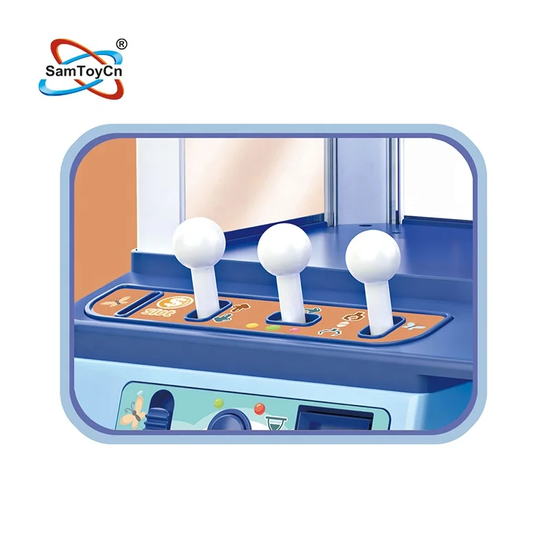 Kids Electric Plush Stuffed Toy Doll Coin Operated Games Crane Candy Vending Mini Claw Machine with Candy and Dolls