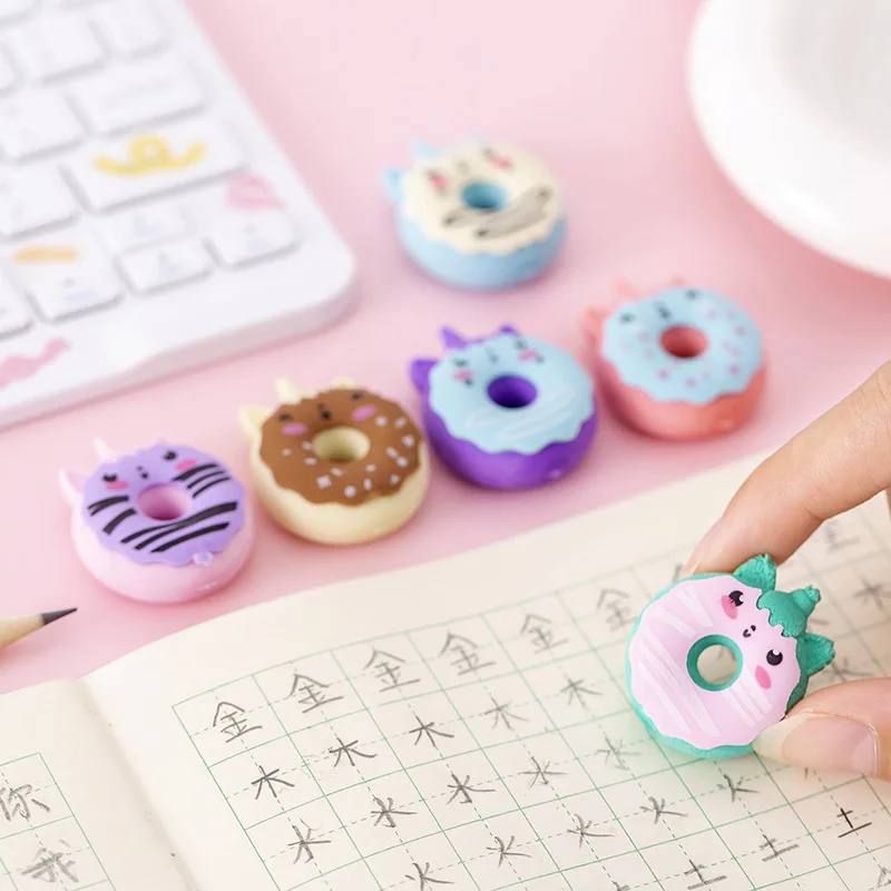 2023 Wholesale  Kawaii Donut Unicorn Cute Cartoon Random Erasers for  Student