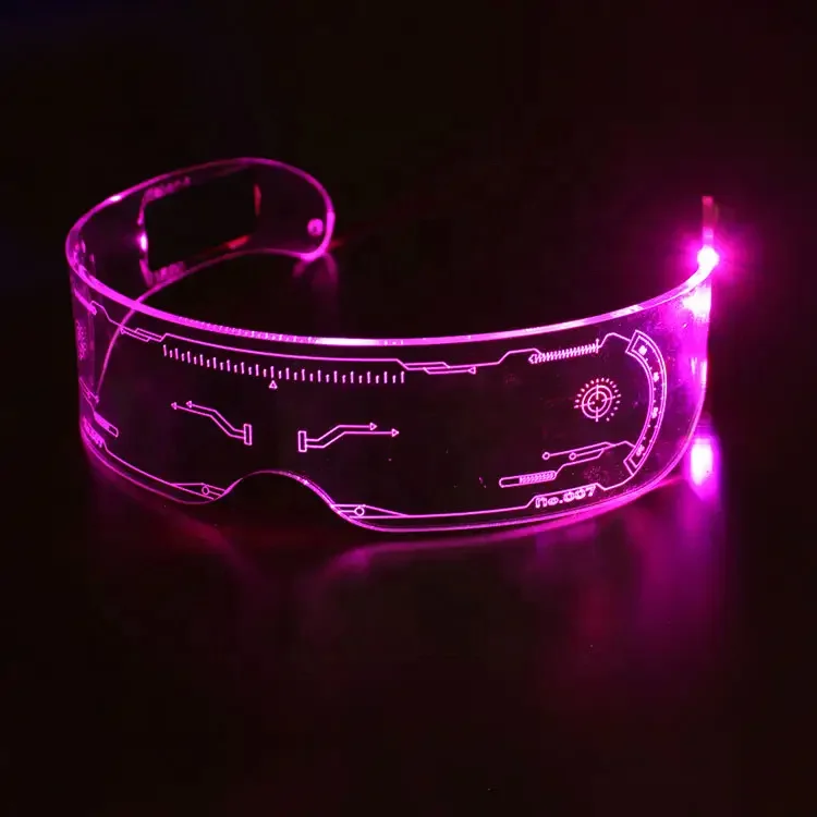 Top Fashion Cyberpunk Luminous Led Glasses Creative Party Led Light Up Glasses For Party Supplies