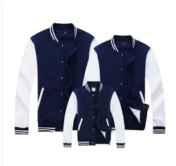 Custom Logo Family Matching Clothes Plus Sizes Dad Mom and Me Winter Autumn Outfit Coat Family Matching Baseball Jacket