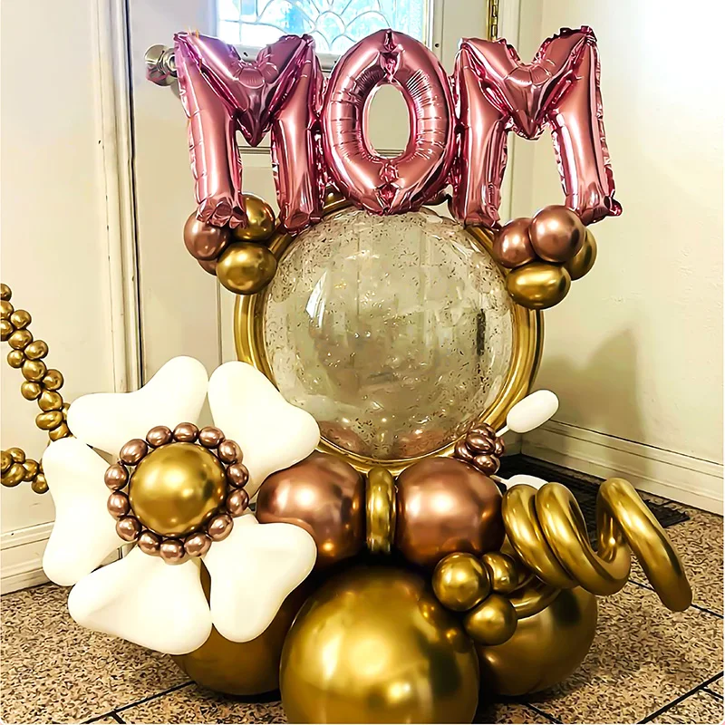Best Price Elegant Happy Mothers Day Foil Balloons Set with Large Bobo Ball Balloon