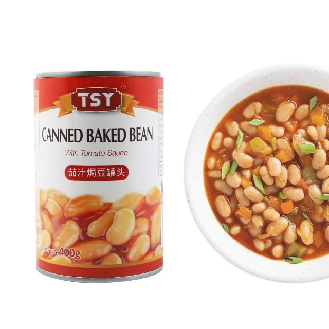 TSY Food Chinese Factory High Quality Tinned Vegetable Food Manufacturer Low Price Tasty Canned Baked Beans in tomato sauce