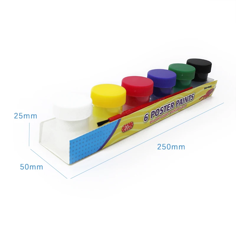 Wholesale Cheap Quality Art Supplies 6 Colors 20ml Gouache Paint Set