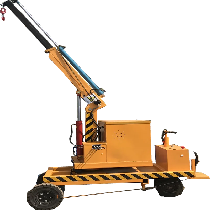 Small hydraulic mobile floor crane Balanced electric mini crane Portable 1 ton 2 ton hydraulic crane