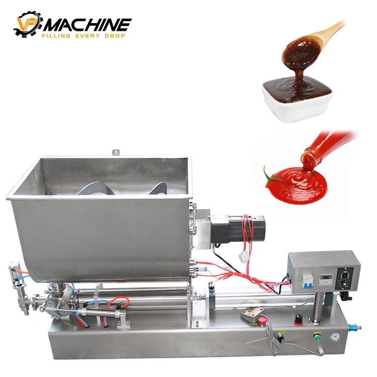Factory customized mixing sauce filling machine liquid filling pneumatic horizontal stirring filling machine
