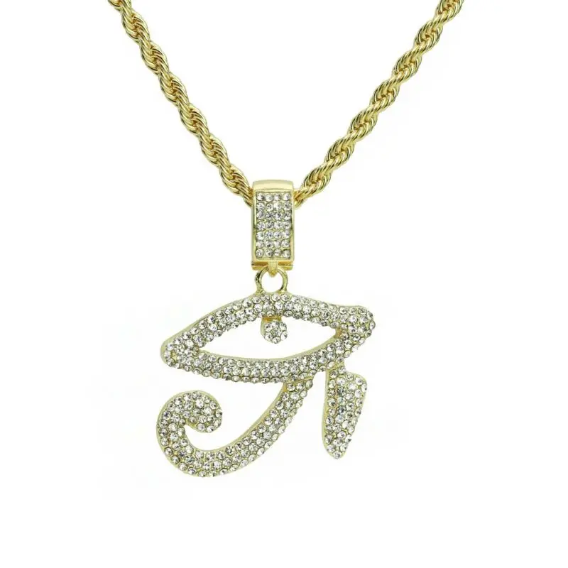 DUYIZHAO Newest Design Hip Hop Jewelry Gold Plated Iced out Specific Eye Pendant