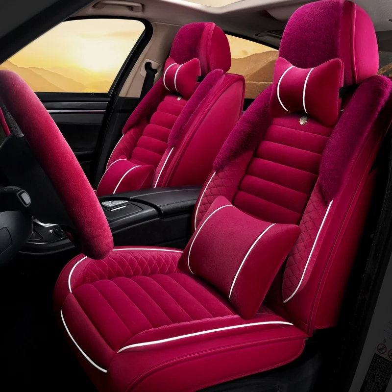 
Plush Car Seat Cover Full Set 5 car seat universal design car seat cushion 