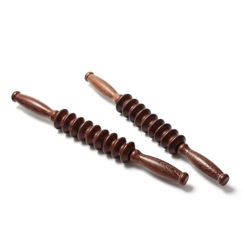 wooden roller massage stick scraping plate 9 wheels