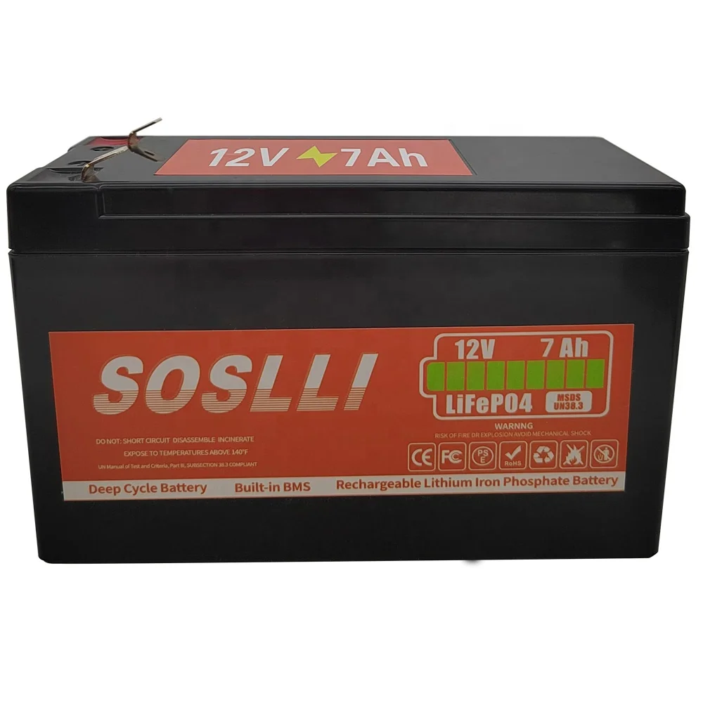 Lifepo4 Batteries 12V 5Ah 7Ah 9Ah 12Ah Ups Li-Ion Storage Battery Pack 12V For Solar Energy System