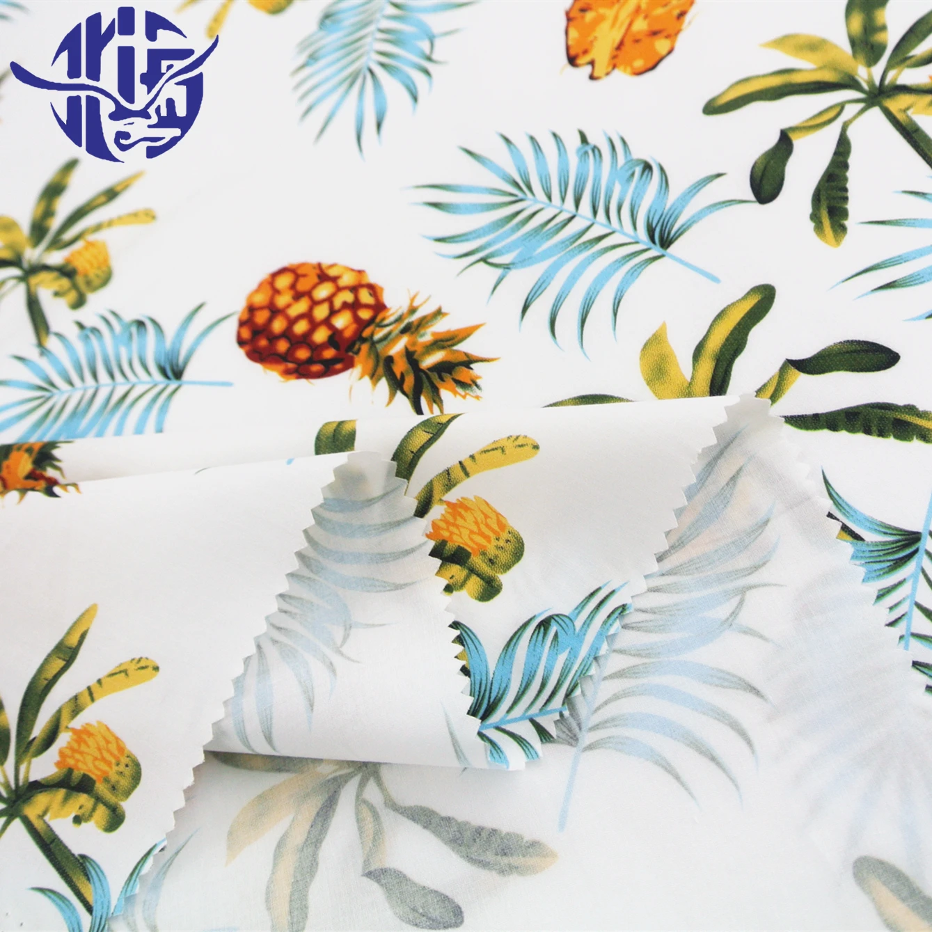 Осотп сертифицированные ананас тропическим принтом 100% органический хлопок поплин ткани для детской одежды