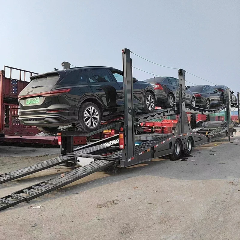 Double Deck Hydraulic Lifting Heavy Duty 4-8 Voiture Transport 2/3/4 Axle Car Carrier Trailers