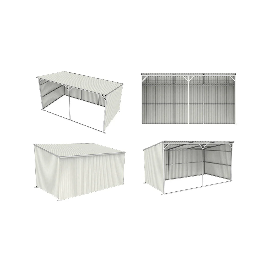 LS1912-H317 Easy assembly steel structure for cows Stalls with Stall Fronts and Stall Walls / Mini Horse Shelter