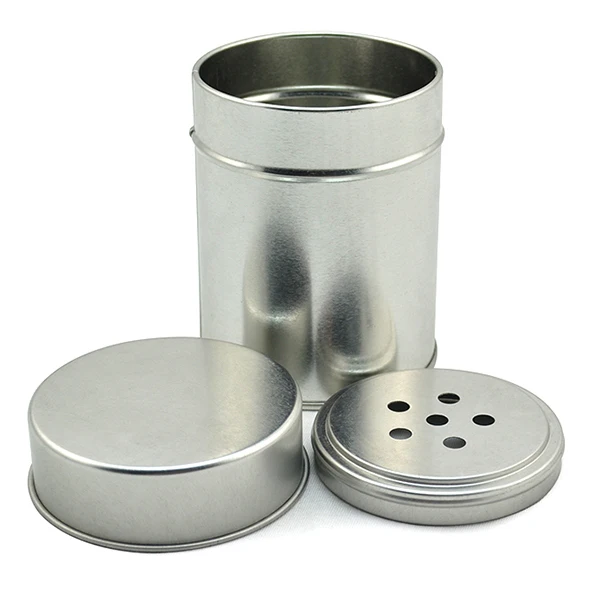 Round Spice Metal Tin Box Seasoning Container Tin Can