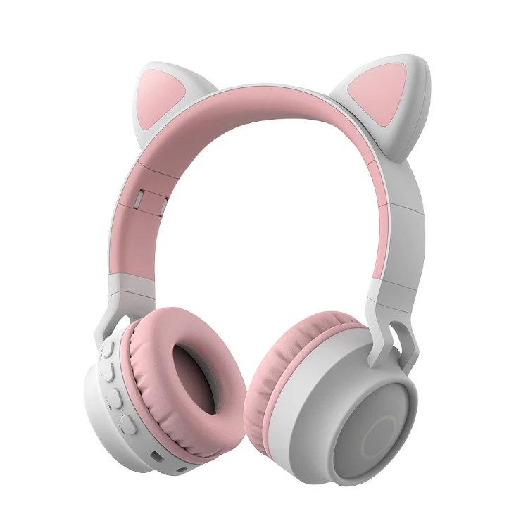 Led Light on for About 7 Hours Music Duration Wireless Gaming over Cat Ears Headphones Wireless