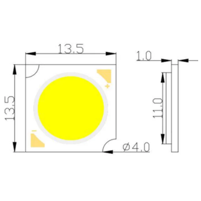 High quality cob led light Bridgelux 1313 chip 3w - 18w 9v 15v 21v 30v 36v 45v with 3000k 4000k 6000k cct