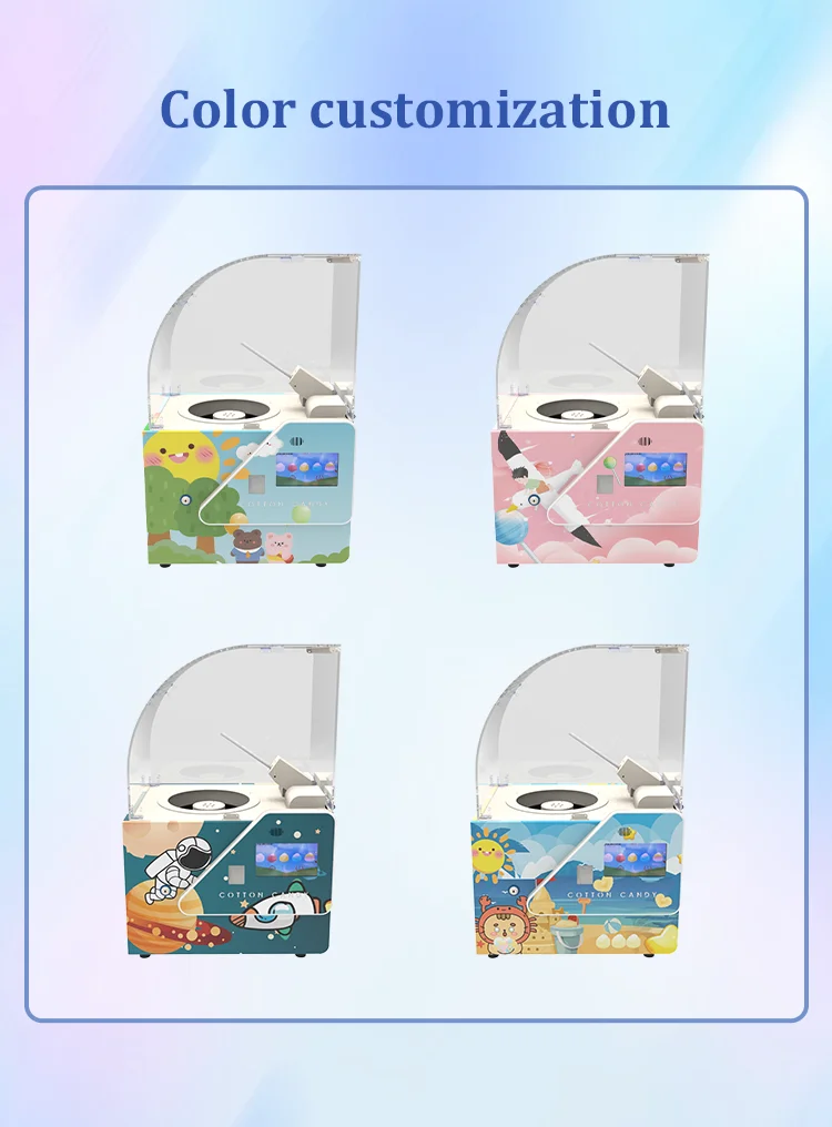 Professional Business Equipment Small Machine China Manufacturer Semi-Automatic Cotton Candy Vending Machine 5 Flavours