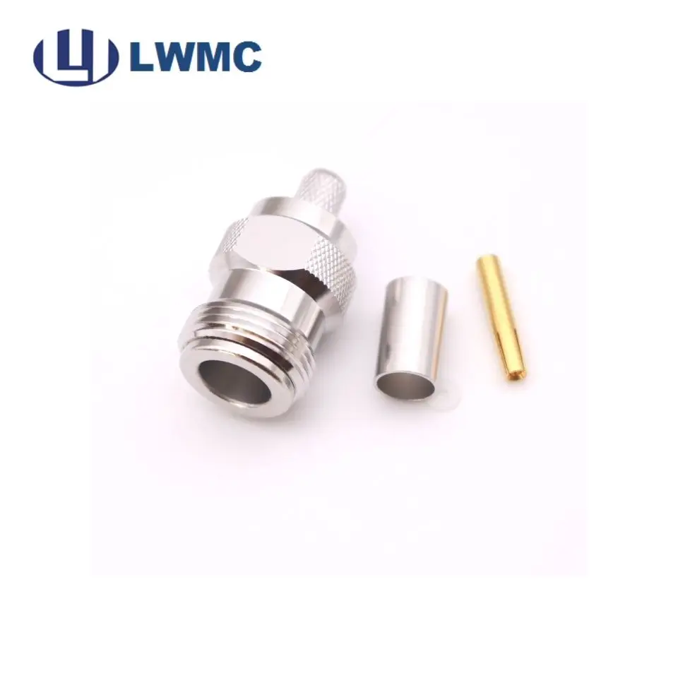 Factory Supply RF Coaxial Crimp  N Type female /male  straight connector for LMR240/ RG8 Mini cable