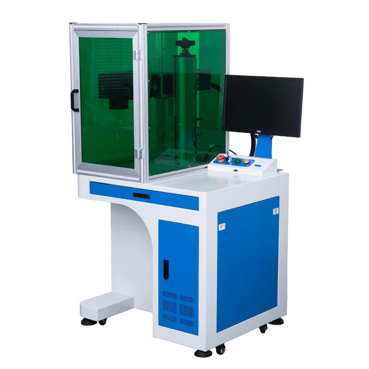 Enclosed JPT MOPA 60W 80W 100W 3D dynamic auto focus fiber laser marking machine for metal mould jewelry laser engraving